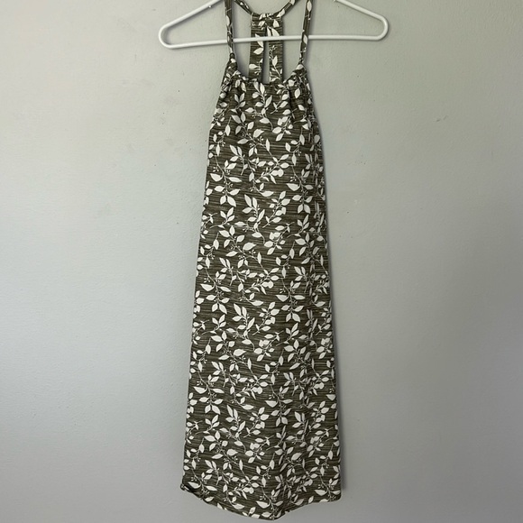 NWT Eddie Bauer Harmony halter dress, green and white leaves. Womens size XL. - Picture 1 of 9